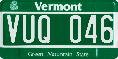 VT license plate VUQ046