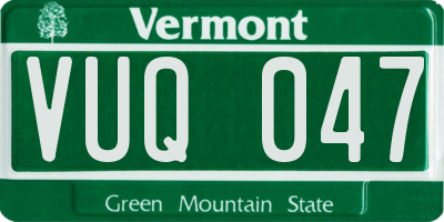 VT license plate VUQ047