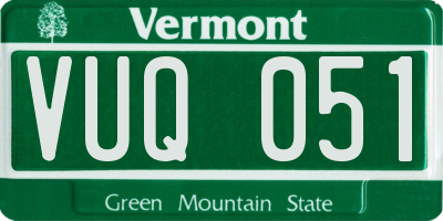 VT license plate VUQ051