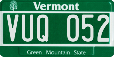 VT license plate VUQ052