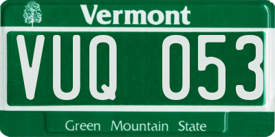 VT license plate VUQ053