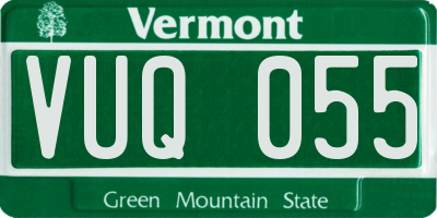 VT license plate VUQ055