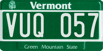 VT license plate VUQ057