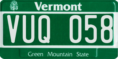 VT license plate VUQ058