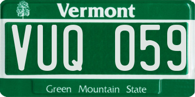 VT license plate VUQ059