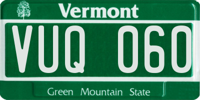 VT license plate VUQ060