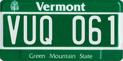VT license plate VUQ061