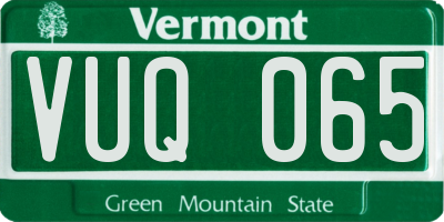VT license plate VUQ065