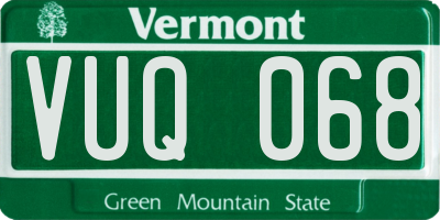 VT license plate VUQ068
