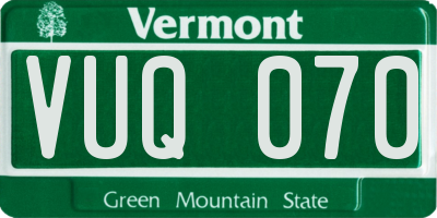 VT license plate VUQ070