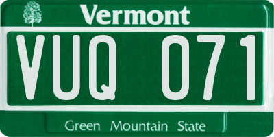 VT license plate VUQ071