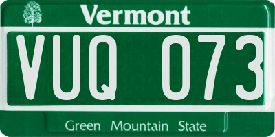 VT license plate VUQ073