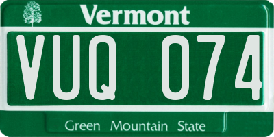 VT license plate VUQ074