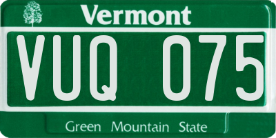 VT license plate VUQ075