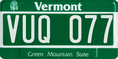 VT license plate VUQ077
