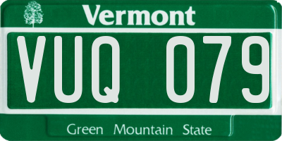 VT license plate VUQ079