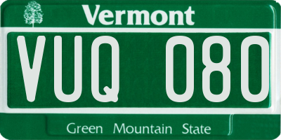 VT license plate VUQ080