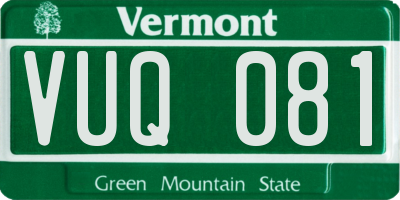 VT license plate VUQ081
