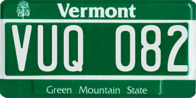 VT license plate VUQ082