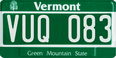 VT license plate VUQ083