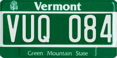 VT license plate VUQ084