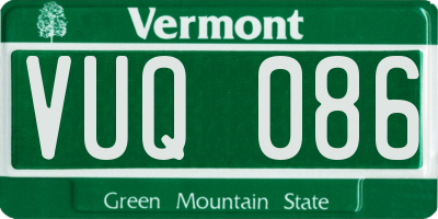 VT license plate VUQ086