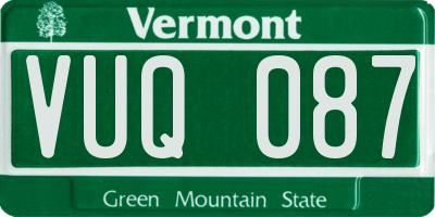 VT license plate VUQ087