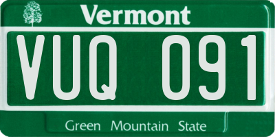 VT license plate VUQ091