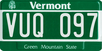 VT license plate VUQ097