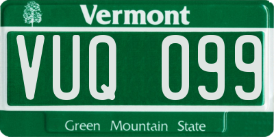 VT license plate VUQ099