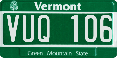 VT license plate VUQ106