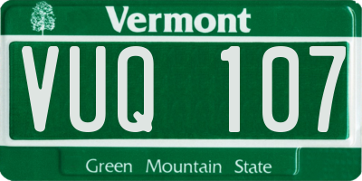 VT license plate VUQ107