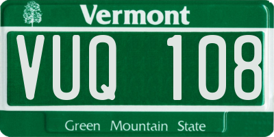 VT license plate VUQ108