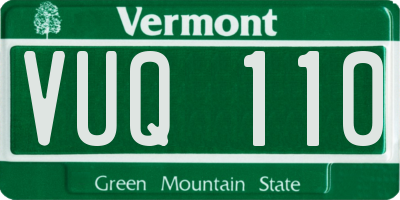 VT license plate VUQ110