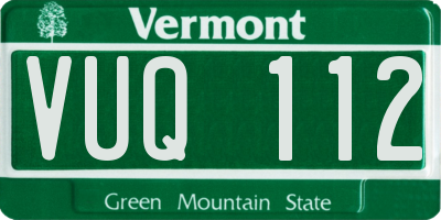 VT license plate VUQ112