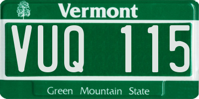 VT license plate VUQ115