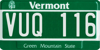 VT license plate VUQ116