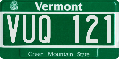VT license plate VUQ121