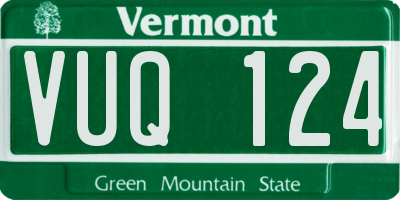 VT license plate VUQ124