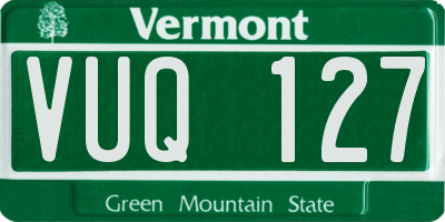 VT license plate VUQ127