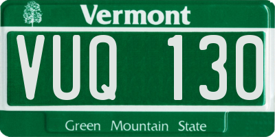 VT license plate VUQ130