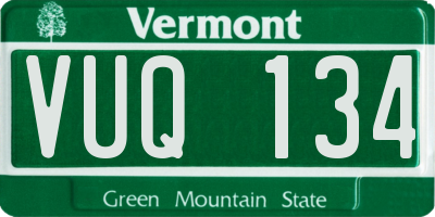 VT license plate VUQ134