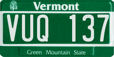 VT license plate VUQ137