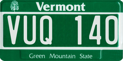VT license plate VUQ140
