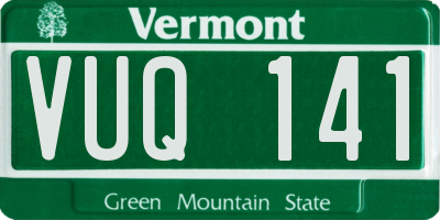 VT license plate VUQ141