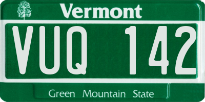 VT license plate VUQ142