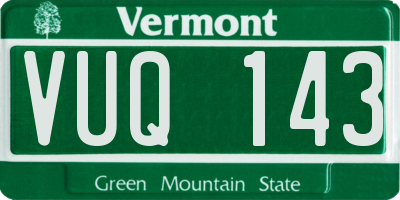 VT license plate VUQ143