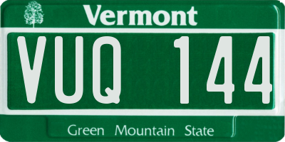 VT license plate VUQ144