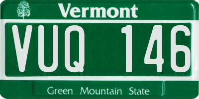 VT license plate VUQ146