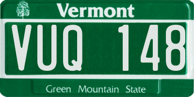 VT license plate VUQ148